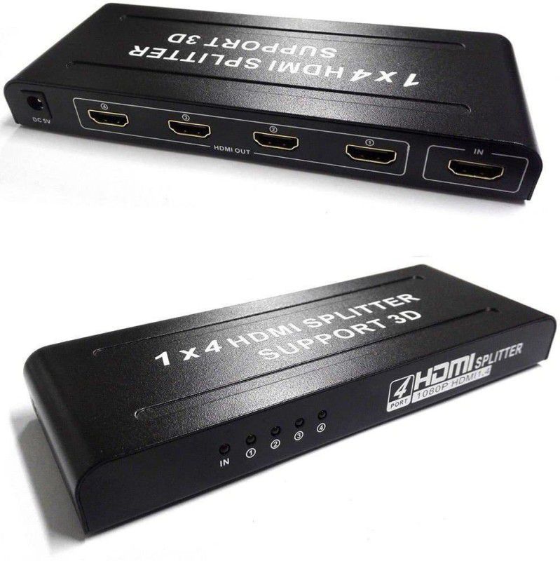 All mobile solution HDMI Splitter 1 in 4 Out, HDMI Splitter 1 X 4 Support 3D (SPT-0286) Media Streaming Device  (Black)