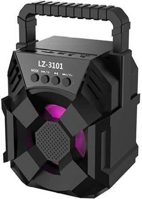 GLARIXA New Looking Lz-3101 Hd Bass Speaker with led Light & Carry Handle-Travel 10 W Bluetooth Speaker  (Black, Stereo Channel)