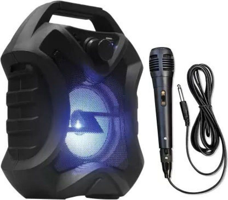 GLARIXA High Sale Bluetooth Handheld Speaker With Karaoke Singing Mic & LED lights 10 W Bluetooth PA Speaker  (Black, Stereo Channel)