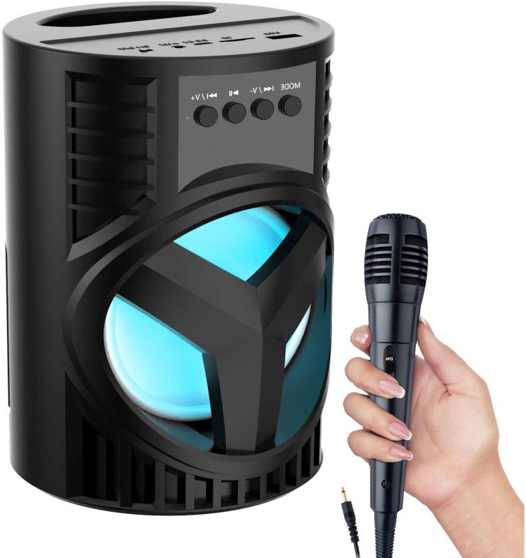BAGATELLE Splashproof Super Bass Bluetooth Speaker Party Speaker with Karaoke mic, Handle 10 W Bluetooth Speaker  (Blue, Stereo Channel)