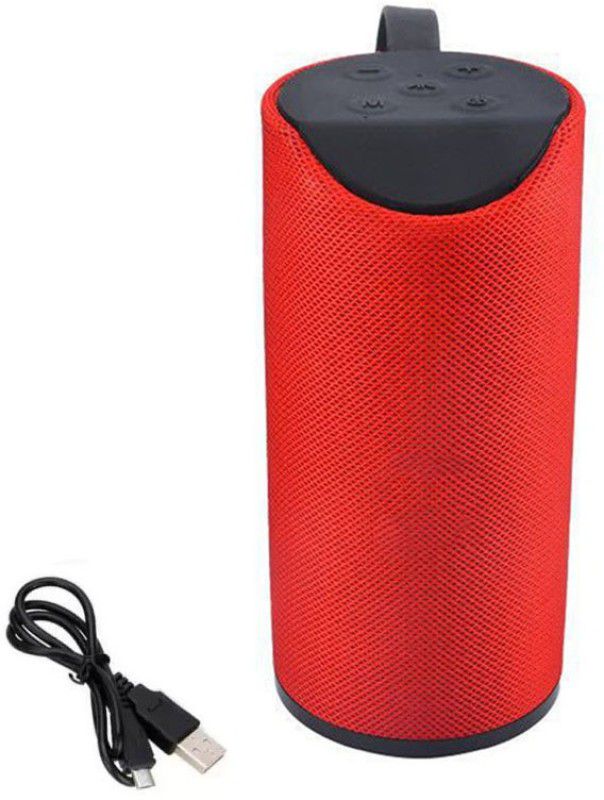 F FERONS TG-113 Super Bass Splash-Proof Bluetooth Speaker with Inbuilt Mic, USB, TF Card and AUX Slot Easily Connect with All Bluetooth Enabled Devices 10 W Bluetooth Speaker  (Red, Stereo Channel)