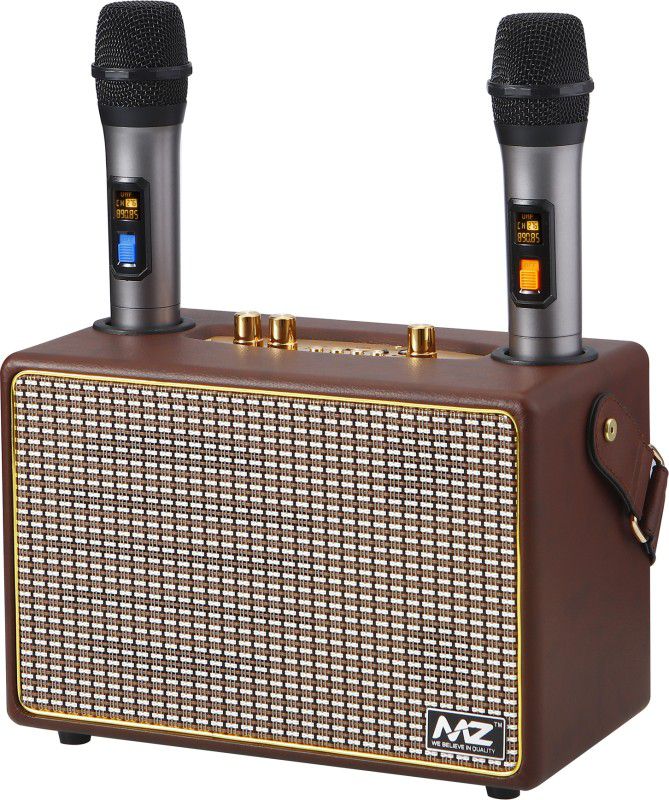 MZ M435SP (PORTABLE BLUETOOTH SPEAKER) Dynamic Thunder Sound with 2 wireless mics 40 W Bluetooth Party Speaker  (Brown, Stereo Channel)