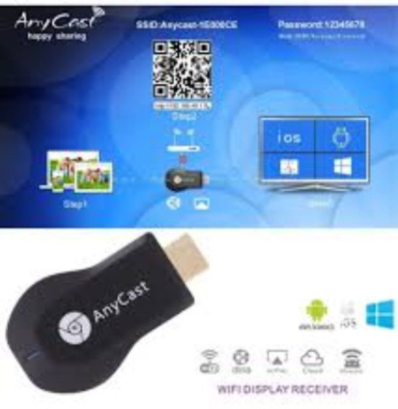 GUGGU ZSH_585Q Any cast WiFi HDMI Dongle & Wireless Display for TV Media Streaming Device  (Black)