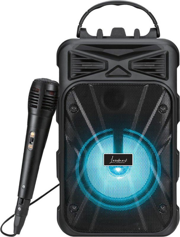 Landmark Aura BT-1081 FMDL Black Bluetooth Wireless Party Speaker With Karaoke Mic 5 W Bluetooth PA Speaker  (Black, Stereo Channel)
