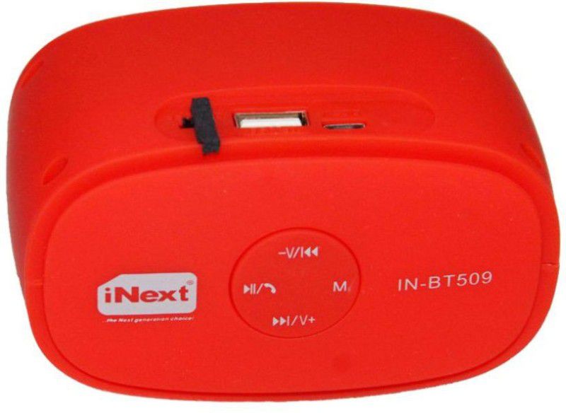 Inext BT509 5 W Portable Bluetooth Laptop/Desktop Speaker  (Red, Stereo Channel)