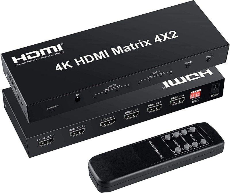 REC Trade 4x2 HDMI Matrix Switch with IR Remote Control, Support Ultra HD 4K,3D (SPT-0270) Media Streaming Device  (Black)