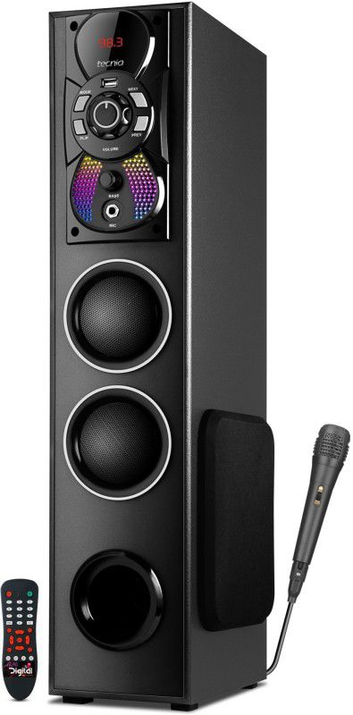 TECNIA Atom 1108 Bluetooth Tower Speaker with Karaoke Mic 80 W Bluetooth Tower Speaker  (Grey, 2.1 Channel)