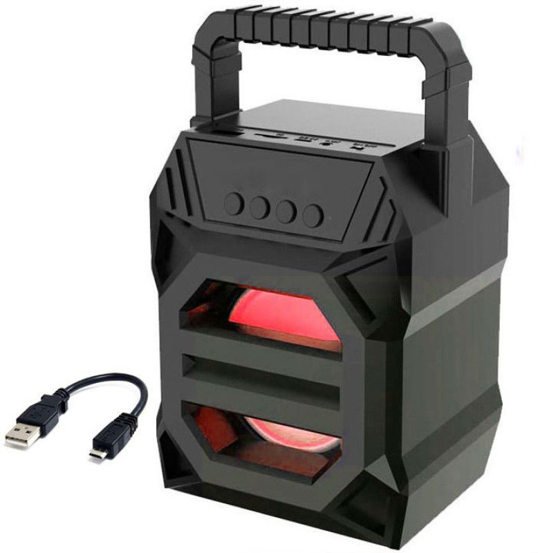 Techobucks Low Price Trolley Wireless Led Disco Light Speaker subwoofer sound system with DJ light Carry Handle-Travel Speaker Support Bluetooth, FM Radio, USB, Micro SD Card Reader, AUX 10 W Bluetooth Studio Monitor  (Black, 5.1 Channel)