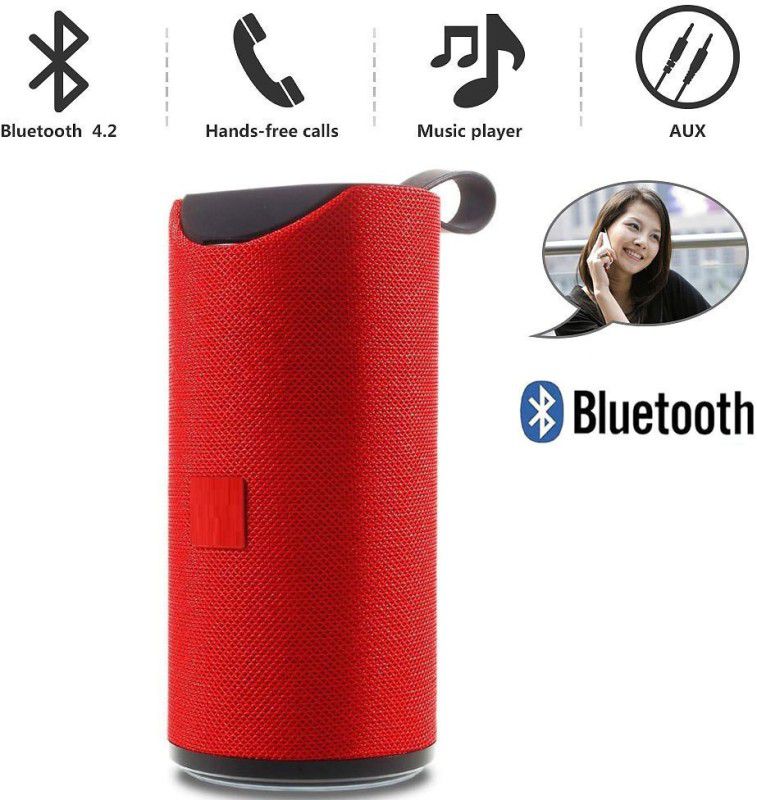 Techobucks Newest TG113 Bluetooth Speaker 10H Playtime Hi-Bass, Aux,USB,SD Card Input 10 W Bluetooth Speaker  (Red, Stereo Channel)