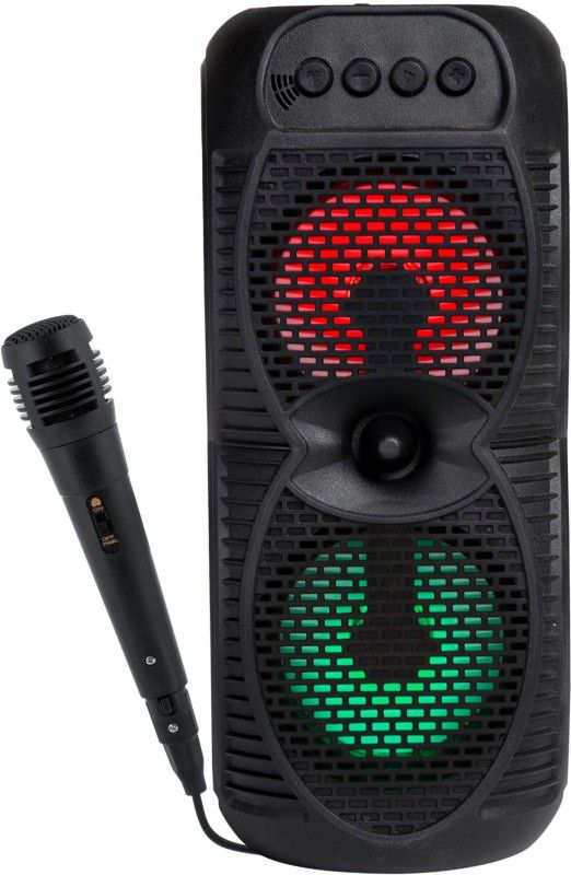 Kay-Joy WIRELESS MIC KARAOKE SPEAKER 3' INCH DUAL 10 W Bluetooth PA Speaker  (Black, Mono Channel)