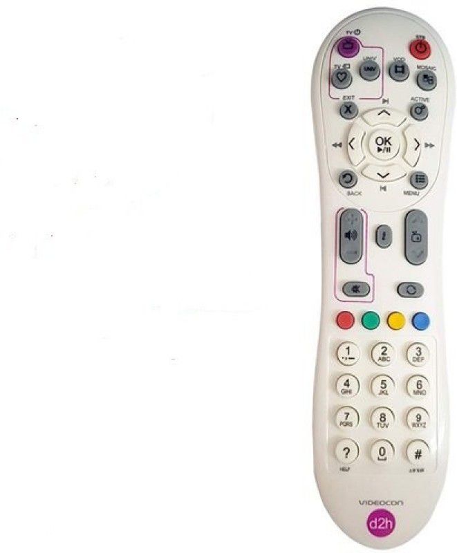 PP REMOTE ORIGINAL D2H SET UP BOX REMOTE WITH TV BUTTON COMPATIBLE TO VIDEOCON D2H SEND REMOTE PHOTO AT 8087123073 WHATSAPP VERIFICATION Remote Controller  (White)