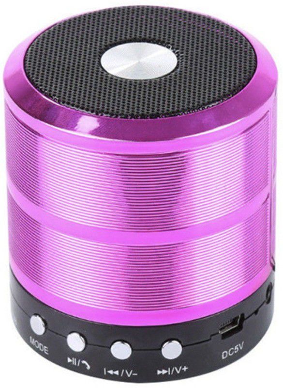 VibeX Mini Bluetooth Speaker WS 887 with FM Radio, Memory Card Slot-SpK-243 10 W Bluetooth Speaker  (Azure Pink, Stereo Channel)