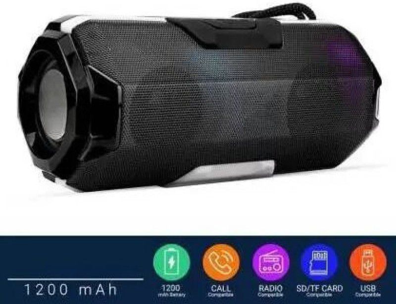 ROKAVO A006 Bluetooth Speaker with DJ Light USB/Micro SD Card/AUX Multimedia Speaker 10 W Bluetooth Speaker  (Black, Stereo Channel)