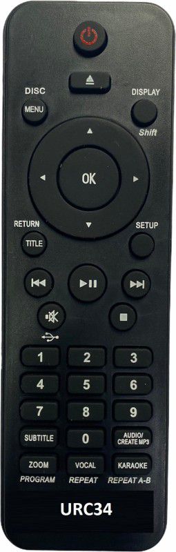 Upix SH-URC34 DVD Remote Compatible for Philips DVD (EXACTLY SAME REMOTE WILL ONLY WORK) Remote Controller  (Black)