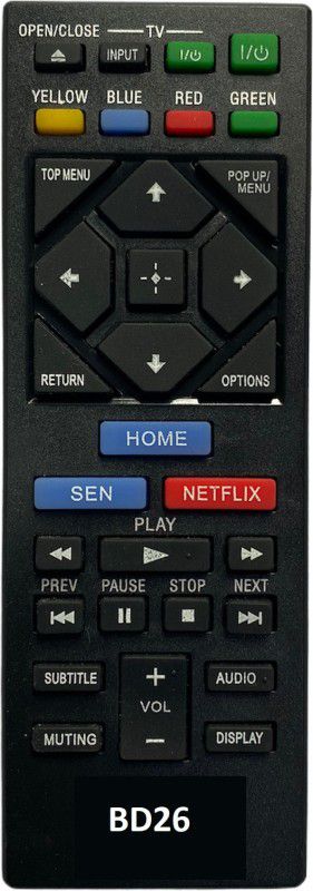 Upix SH-BD26 DVD and System Remote Compatible for Sony DVD and System (EXACTLY SAME REMOTE WILL ONLY WORK) Remote Controller  (Black)