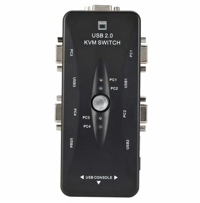 dhruvga USB 2.0 KVM Switcher 4 Port HUB VGA Switch Box Adapter Connector (DHV-SWT-0083) Media Streaming Device  (Black)