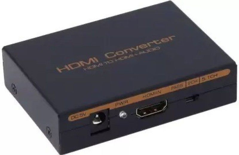 Etzin HDMI to HDMI Audio Optical SPDIF + RCA L/R Extractor Converter Audio Splitter Media Streaming Device  (Black)