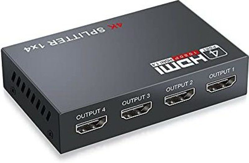 Dye 4 Ports HDMI Splitter 1 in 4 Out HDMI Splitter Full HD 3D 1080 Media Streaming Device  (Black)