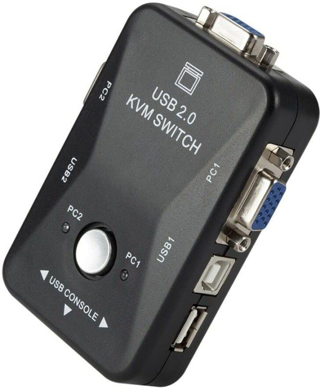 All mobile solution 2 Port USB KVM Switch,KVM VGA SVGA Switch Box(AMS-SWT-0230) Media Streaming Device  (Black)