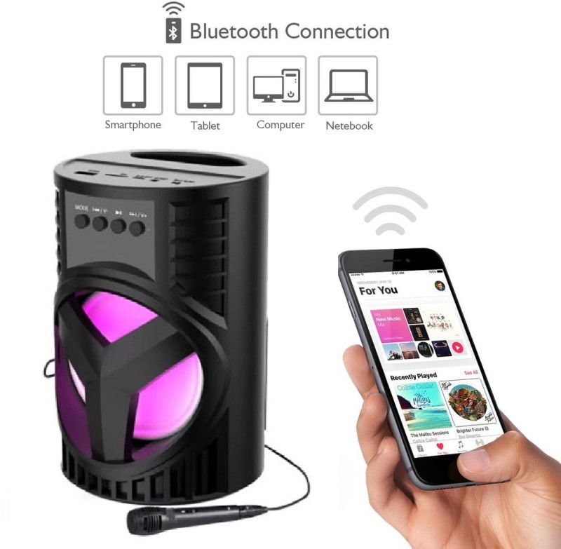 IMMUTABLE Ws03/Lz4103 new Bluetooth speaker with karaoke mic T10 10 W Bluetooth Party Speaker  (Black, 5.1 Channel)