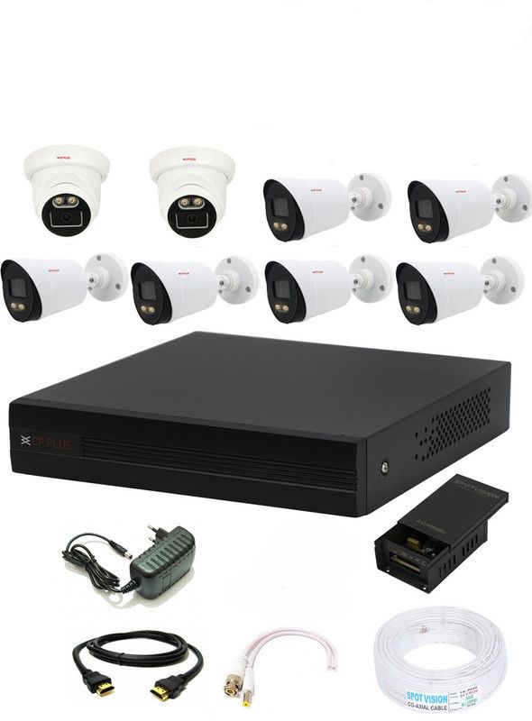 CP PLUS 8 Channal HD DVR 1080p 1Pcs,Colorful View In Nightvision Outdoor Camera 2.4 MP 6Pcs, Indoor Camera 2.4 MP 2Pcs,Full combo set Security Camera  (8 Channel)