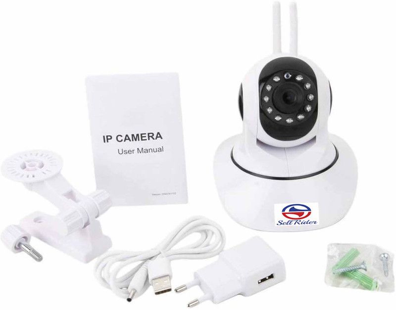 SellRider 360 Degree Dual Antenna WiFi Enabled Indoor Security Camera with Night Vision V380 App enabled Security Camera Security Camera  (64 GB, 1 Channel)