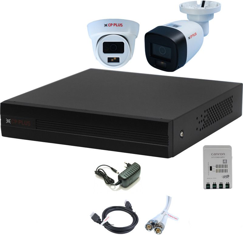 CANRON Power supply,Bnc & Dc,Cp Plus DVR,Bullet & Dome 2.4 MP Full Color HD Camera,CL49 Security Camera  (4 Channel)