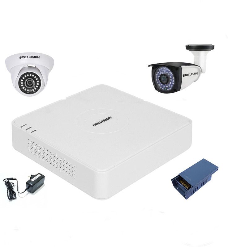 Hik Vision 4 Channal HD DVR 1080p 1Pcs,Outdoor Camera 2.4MP 1Pcs,Indoor Camera 2.4MP 1Pcs,4 Channel Power supply 1Pcs, Security Camera  (4 Channel)