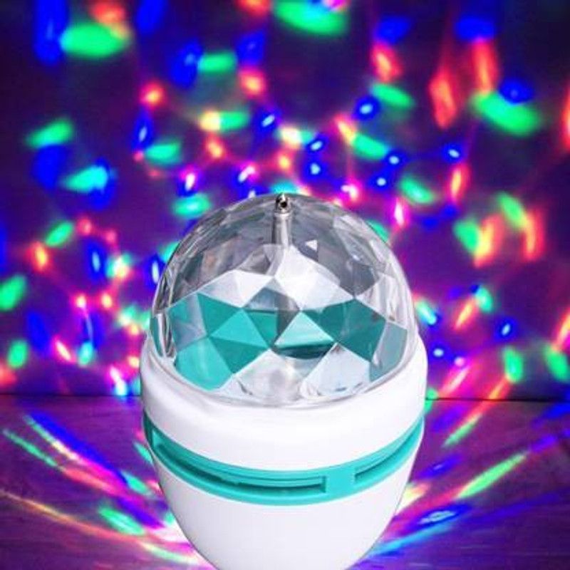 Wishbazaar Best Quality Multi Colour LED Light Crystal Rotating Bulb Magic Disco LED Light,LED Rotating Bulb Light Night Lamp for Party/Home Decoration Single Disco Ball Smart Bulb