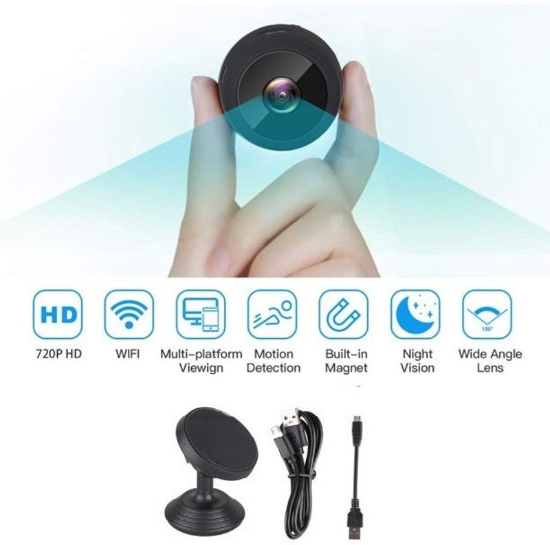 SIOVS SPY Magnet Camera Smart WiFi Mini Hidden HD 1080P Portable Small Camera with Motion Detection and Night Version Spy Camera  (64 GB, 1 Channel)