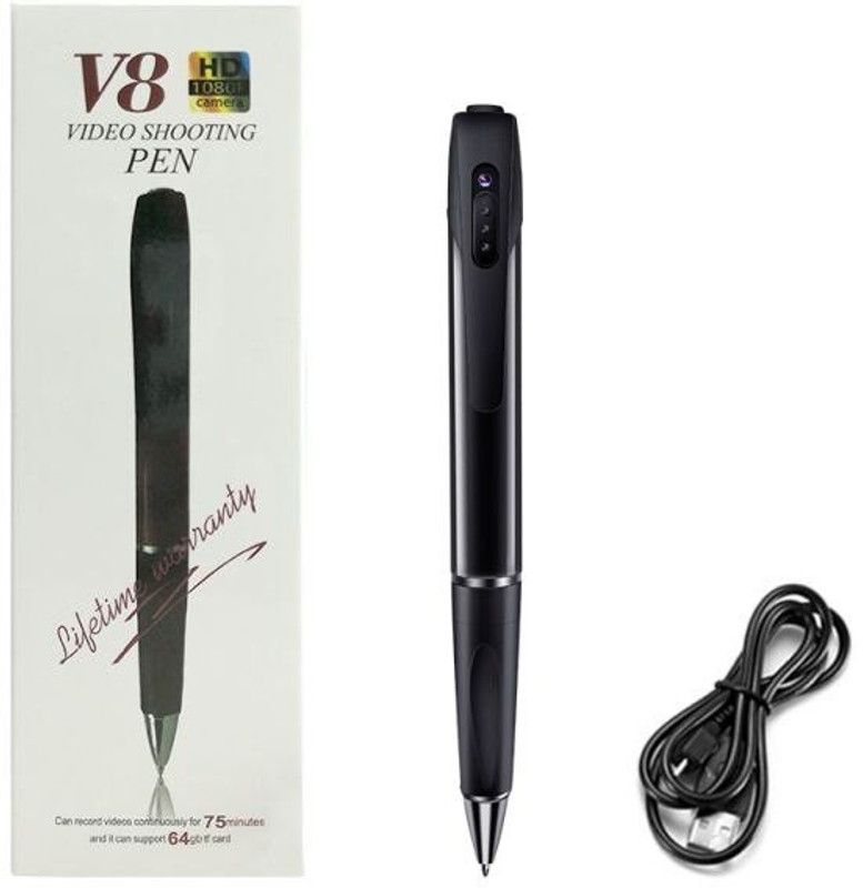 SIOVS spy secret hidden Pen Camera HD 1080p Video and Audio Recording | Mini Hidden Pen Body Camera Lens Cover | Portable Hd Video Recorder with Data Cable Feature for Home/Office/Meeting Security Camera  (64 GB, 1 Channel)
