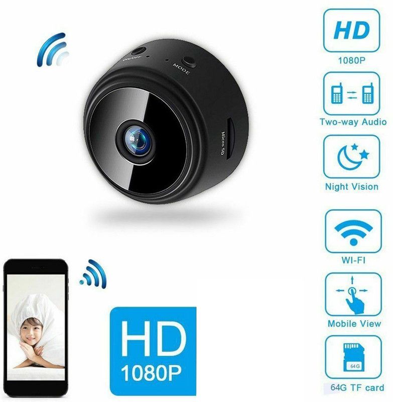 SIOVS Mini WiFi Full HD Spy IP Camera Hidden Wireless CCTV Security with Microphone Security Camera  (64 GB, 1 Channel)