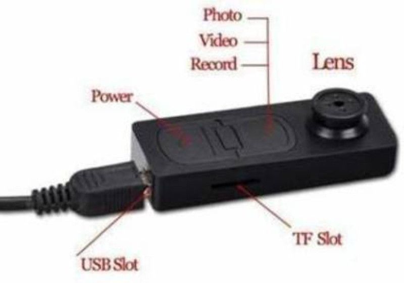 SATTOBISION Wired HD Audio and Video Recorder 720p Hidden Mini Secret Cam in Button Shape DVR Small Portable Updated Mini Spy Button Cameras with SD Card Slot Security Camera  (1 Channel)