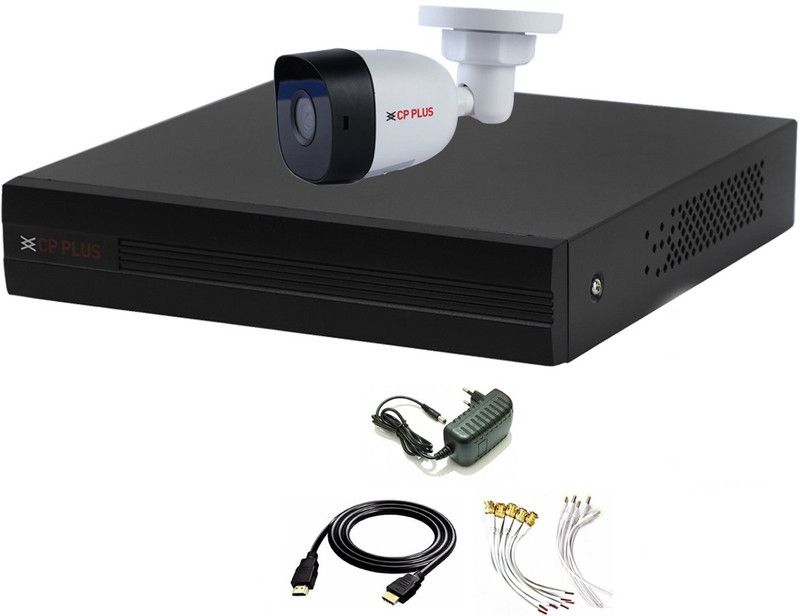 CANRON Bnc & Dc connectors,Cp Plus 4 Channal HD DVR 1080p 1Pcs,Plug-n-Play HD Outdoor Camera 2.4 MP 1Pcs,HDMI cable 1Pcs,combo set Security Camera  (4 Channel)