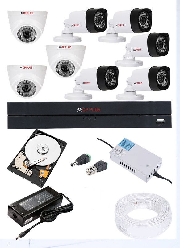 CP PLUS 8 Channal HD DVR 1080p 1Pcs,Bullet Camera 2.4MP 5Pcs,Dome Camera 2.4MP 3Pcs Security Camera  (1 TB, 8 Channel)