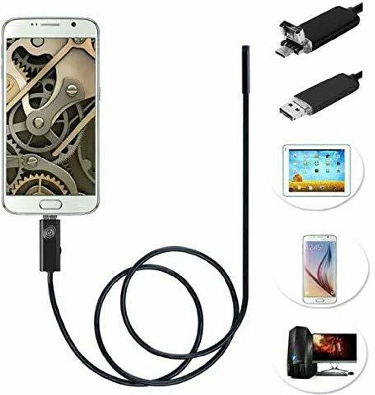 Wukama Endoscope Camera 7mm Lens USB Inspection 6LED Borescope camera with 2 Meter wire Security Camera  (1 Channel)