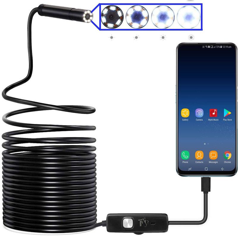 Garundropsy Endoscope Camera Flexible IP67 Waterproof 6 LED Borescope OTG Compatible Spy Camera  (32 GB, 1 Channel)