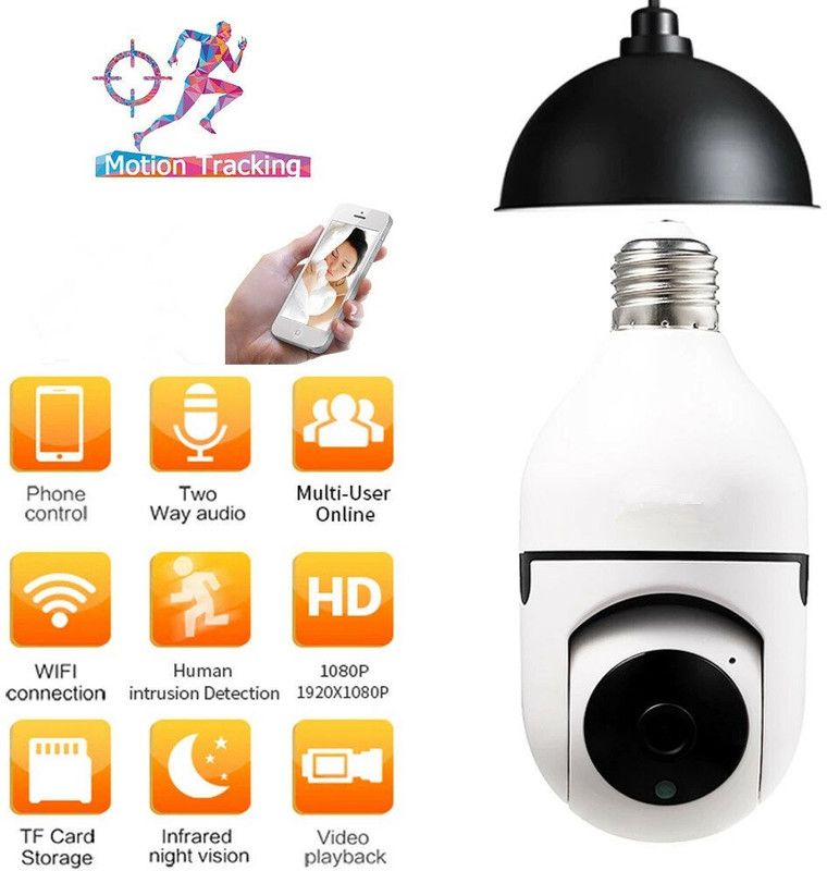 SIOVS WiFi E27 Bulb Holder Security Camera with Night Vision for Home/Office Security Camera  (64 GB, 1 Channel)