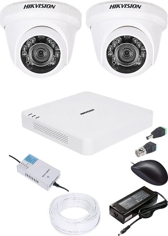 Hik Vision 1080p HD 4 CHANNAL DVR DS-HGHI-F1 & 2Pcs DOME 720p DS-COT-IRP Camera COMBO KIT Security Camera  (4 Channel)