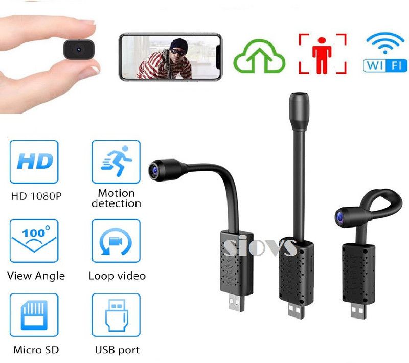 SIOVS Smallest WiFi Hidden Camera Mini HD Portable IP Wireless Home Security Camera  (64 GB, 1 Channel)