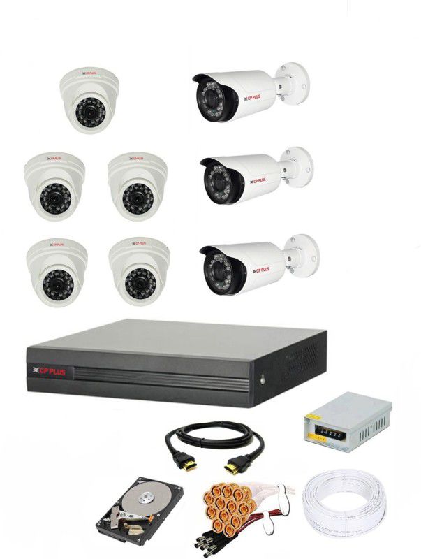CP PLUS 8 Channal HD DVR 1080p 1Pcs,Outdoor 2.4MP 3Pcs,Indoor 2.4MP 5Pcs,Hard Disk Security Camera  (8 Channel)