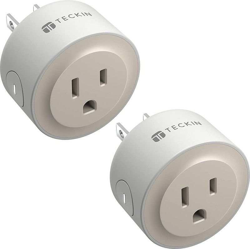 Teckin Smart Plug, Smart Home Mini WiFi Outlet Compatible with Alexa Echo&Google Home, Smart Outlet with Remote Control, Timer Function, FCC/ETL Certified, Grey Outlet 2 Pack  (White)