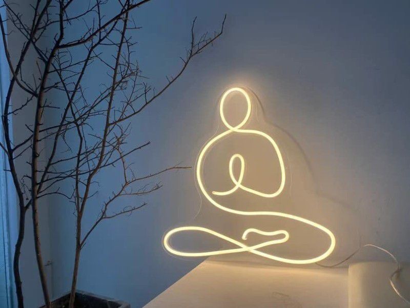 VYNES MONK YOGA LED Neon Signs Light LED Art Decorative Sign - Wall Decor/Table Decor
