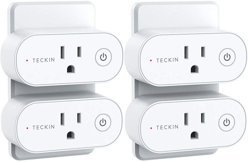 Teckin Smart Plugs That Work with Alexa,15A Alexa Smart Plugs with Remote Control, Schedule and Timer Function, FCC ETL Certification, No hub Require, 4 Pack  (White)
