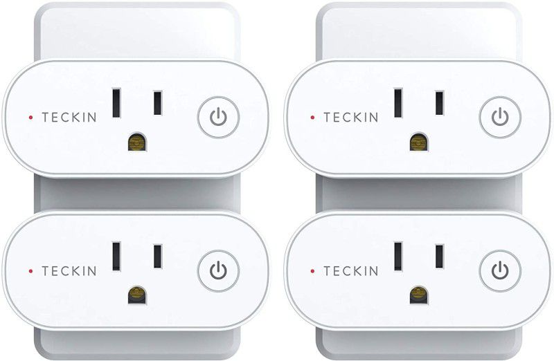 Teckin Smart Outlet 15A, Alexa Smart Plugs That Work with Alexa, Remote & Voice Remote Control, Schedule and Timer Function, ETL Certified, 2.4GHz Only(4 Packs)  (White)