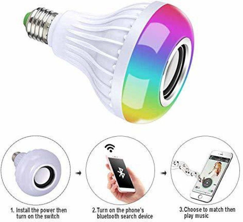 Twixxle IXX®-142-MK-Multicolor Light Bulb with Bluetooth Speaker and Remort Control Smart Bulb