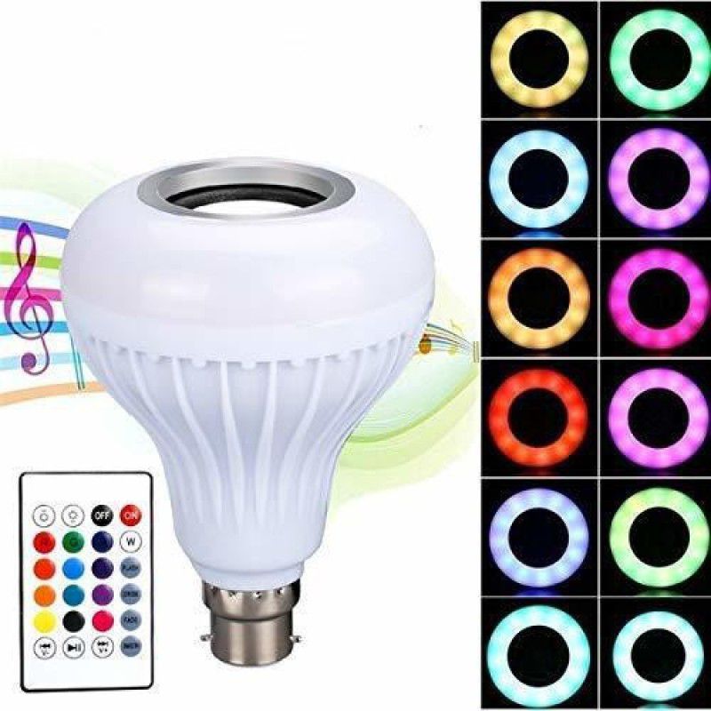 Twixxle XIX®-190-DC-12-Watts LED Multicolor Light Bulb with Bluetooth Speaker and Remort Control Smart Bulb