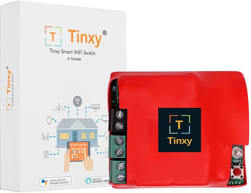 T Tinxy Device T Tinxy Device 2 Node Smart Switch Compatible with Alexa and Google Home Smart Switch  (Red)