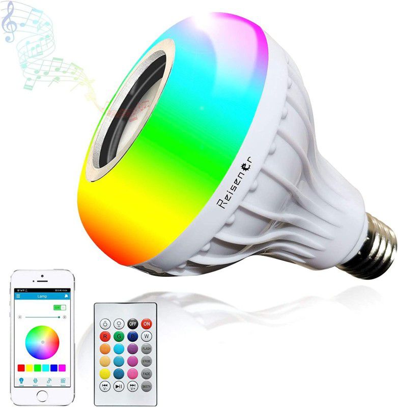 VibeX Colour Changing Bluetooth Speaker LED Music Light Bulb with Remote Control -D3 Smart Bulb
