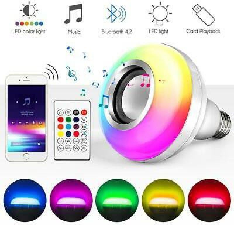 Boltzmen RGB Bulb with Speaker | 3in1 -12W B22 Led Bulb with Bluetooth Speaker Smart Bulb
